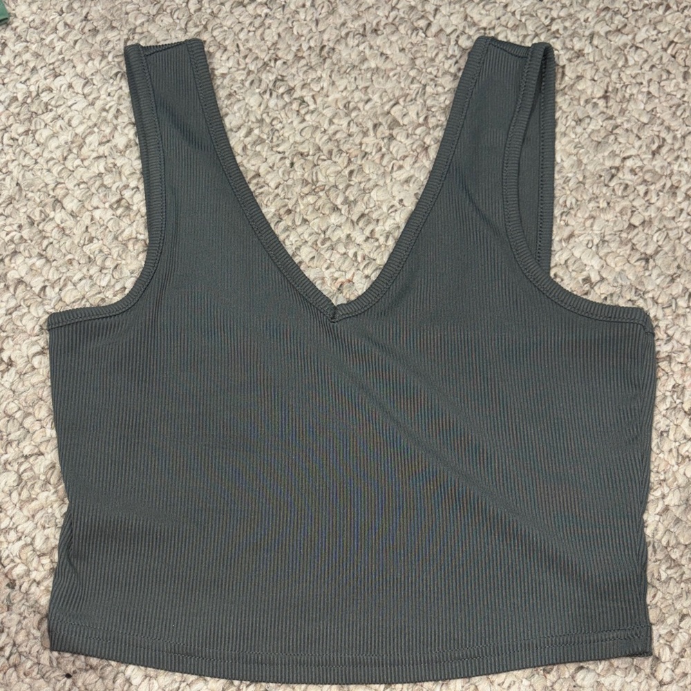 Women's Ribbed V-Neck Tank Top - Black